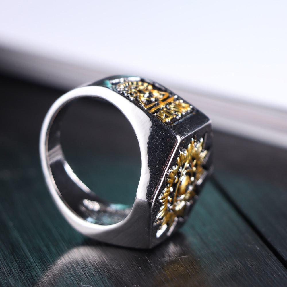 Detailed Men's Masonic Vintage Eye Ring