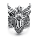 Gothic Baphomet Rams Head Ring