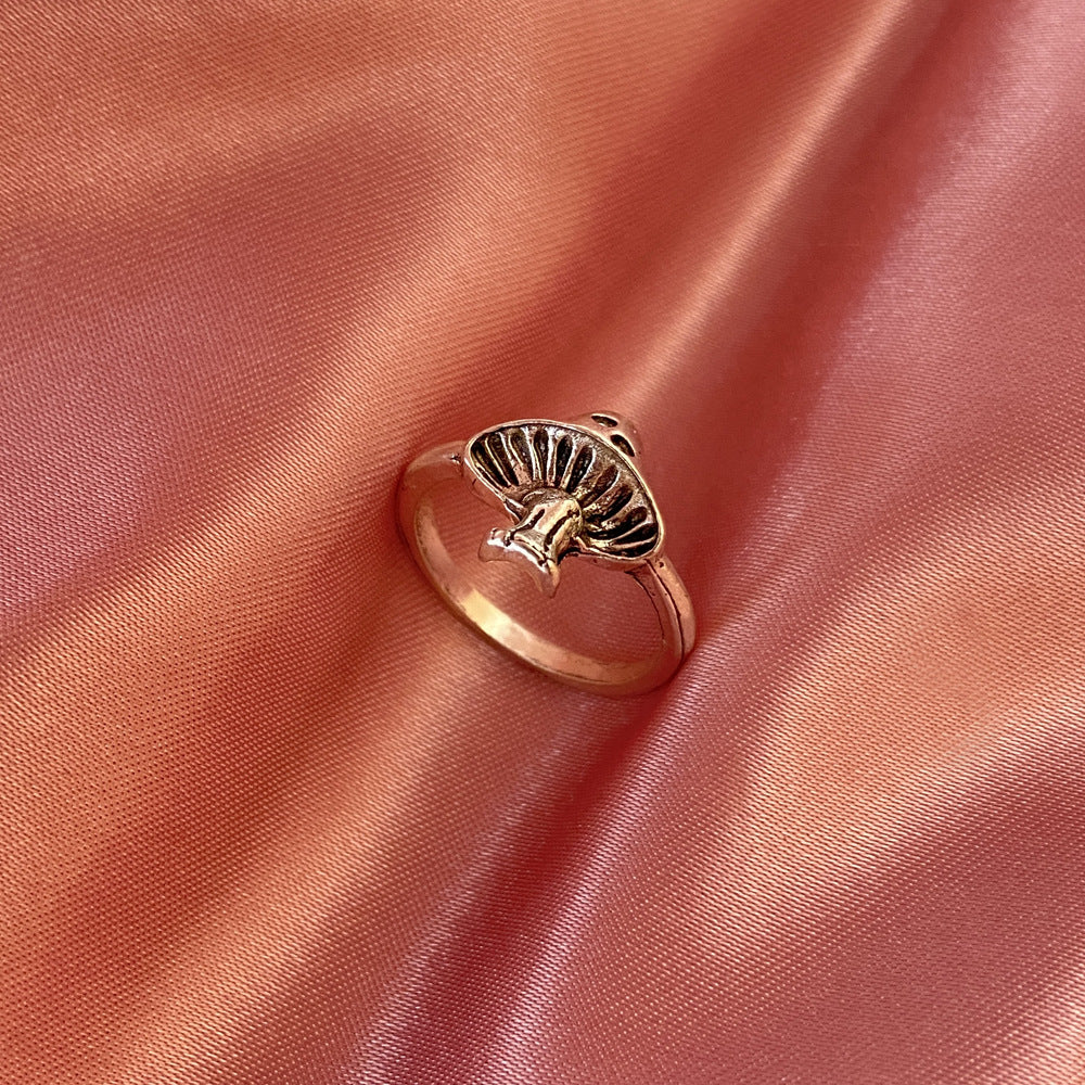 Simple Silver Mushroom Ring