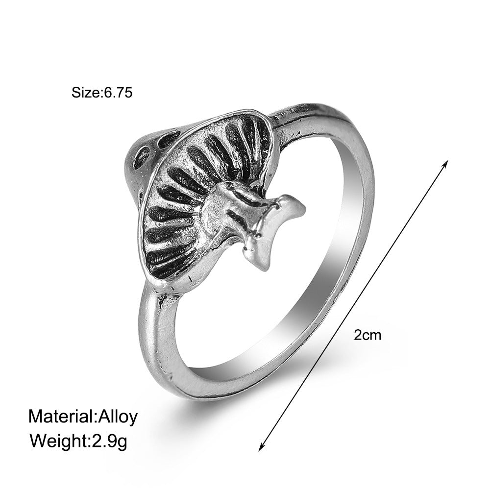 Simple Silver Mushroom Ring