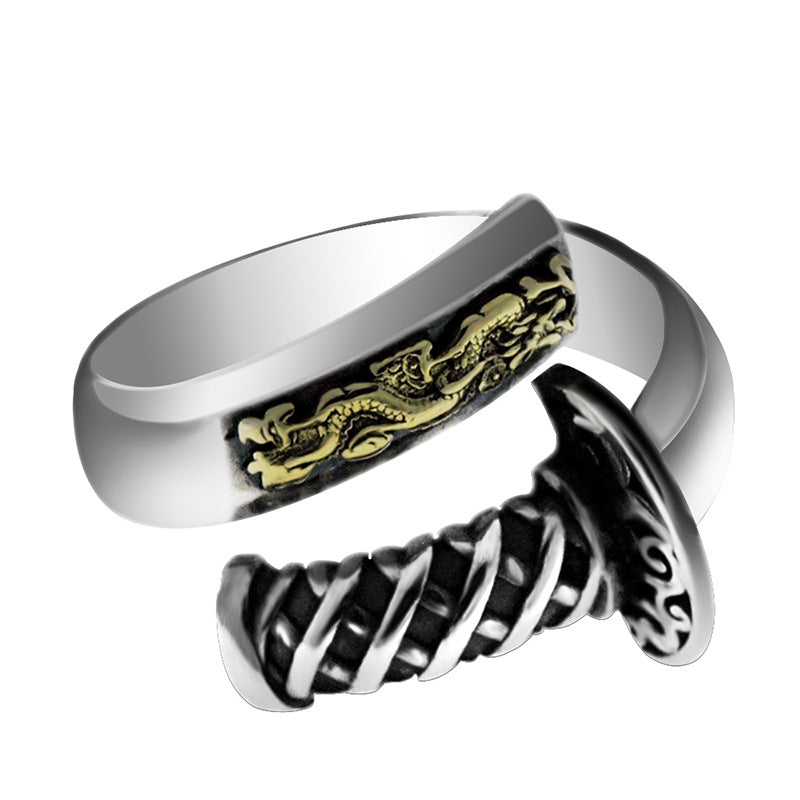 S925 Silver Retro Sword Ring
