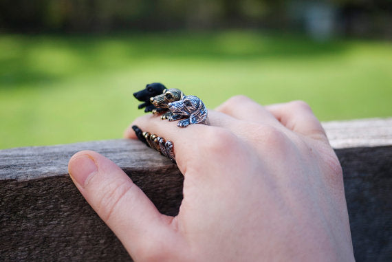 Sausage Dog Animal Adjustable Ring