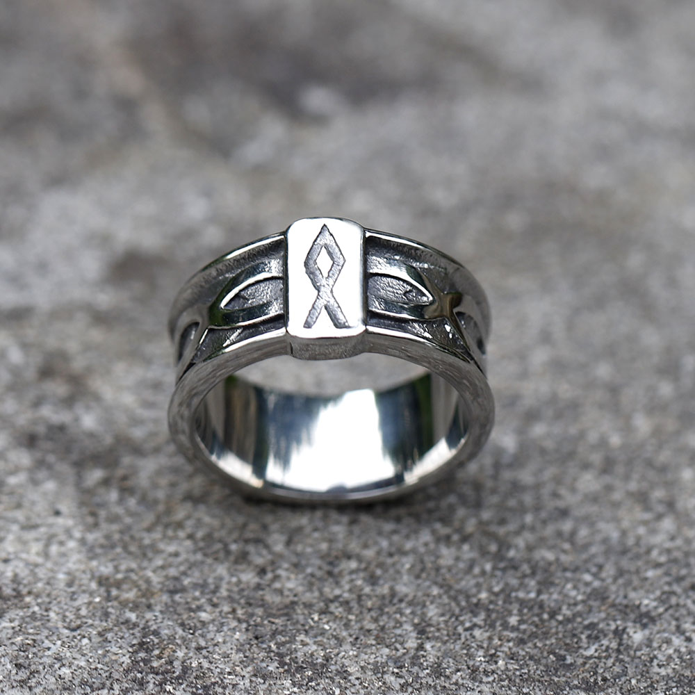 Vintage Viking Rune Titanium Steel Ring
