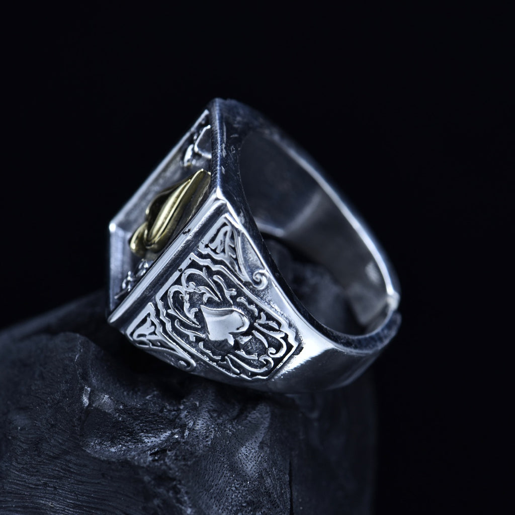 Sterling Silver Ace of Spades Adjustable Ring