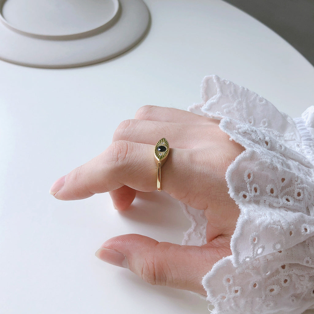 S925 Gold finish Chunky Eye Ring