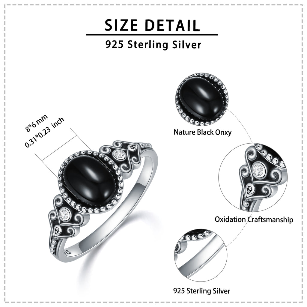 Classic Black Onyx Sterling Silver Ring