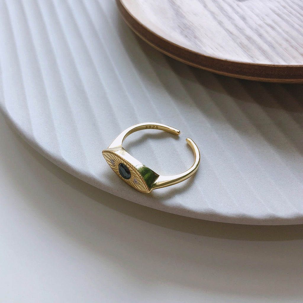 S925 Gold finish Chunky Eye Ring