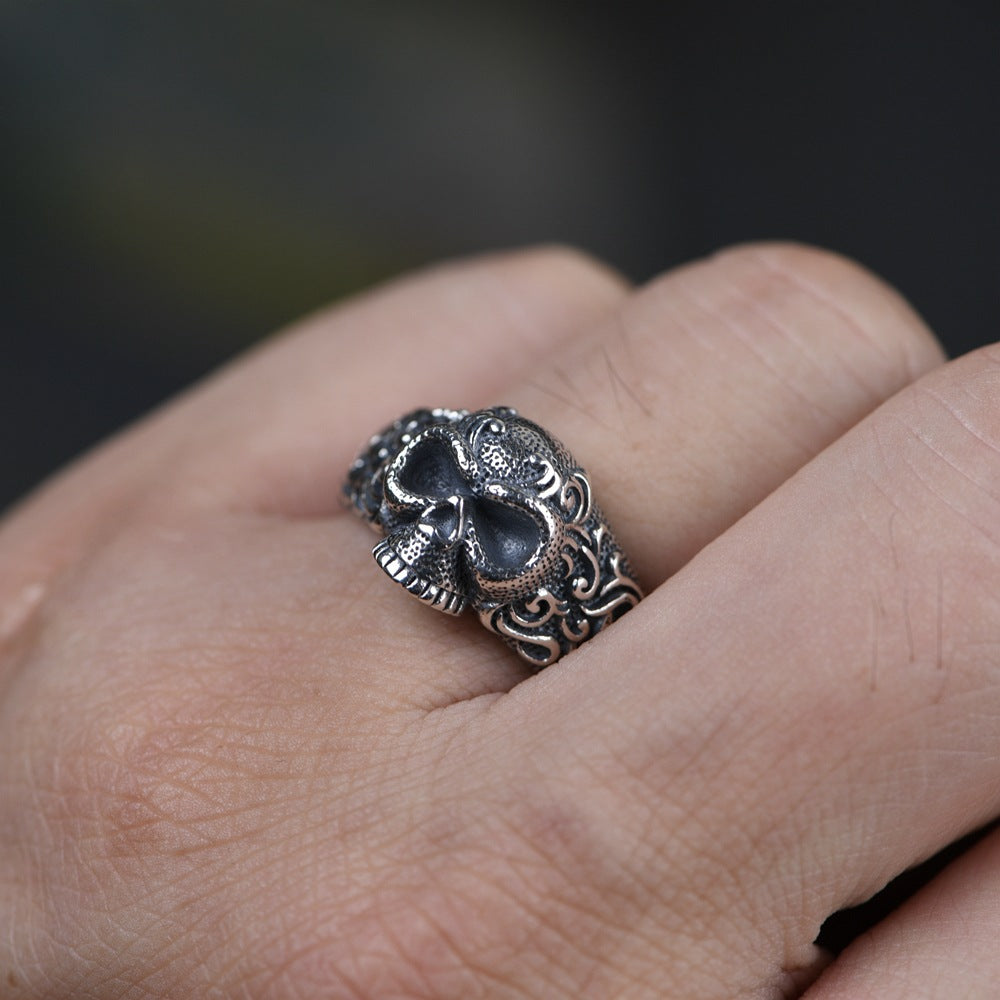 Sterling Silver Edgy Skull Ring