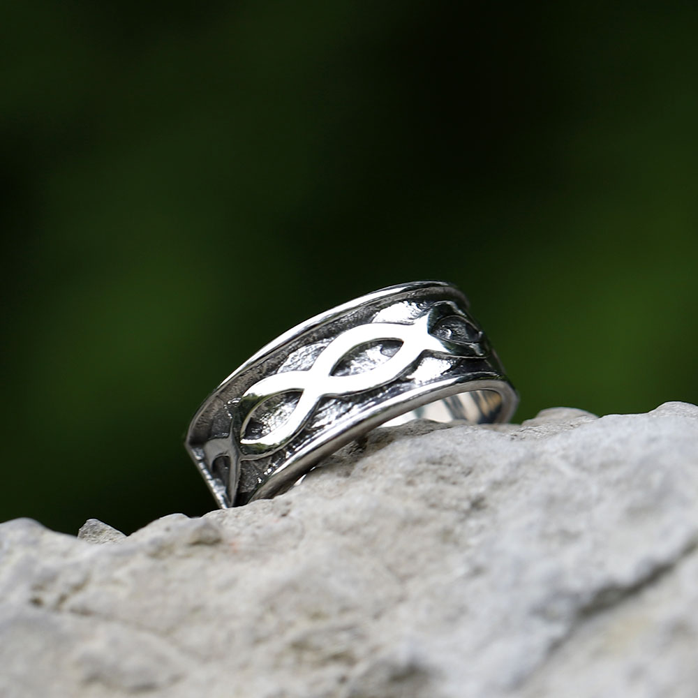 Vintage Viking Rune Titanium Steel Ring