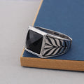 Sterling Silver Black Agate Chunky Ring