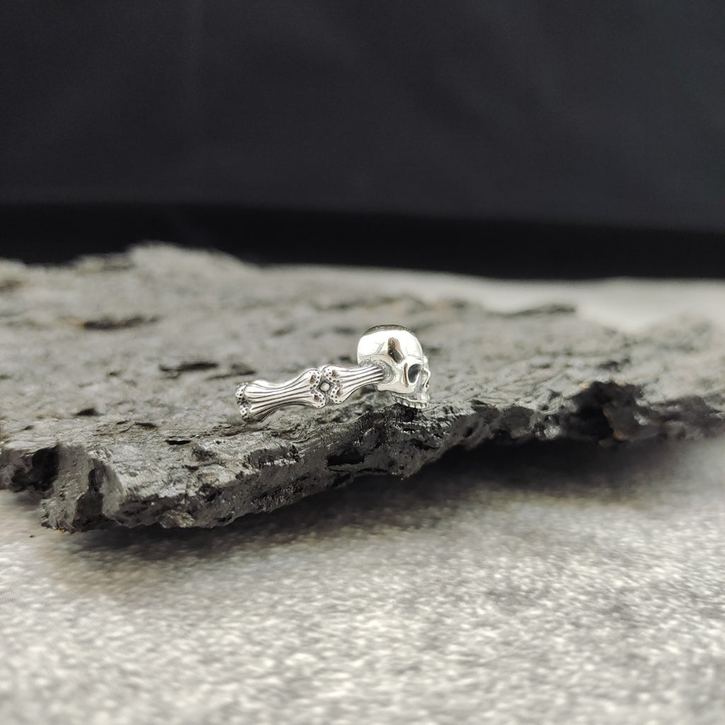 Silver Skull and Crossbones Open Ring