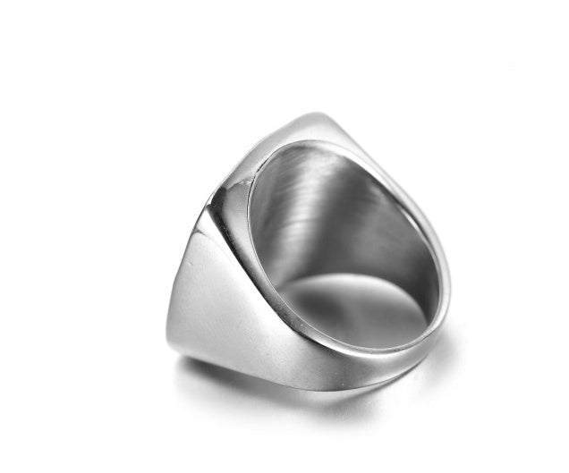 Nautical Signet Stainless Steel Ring