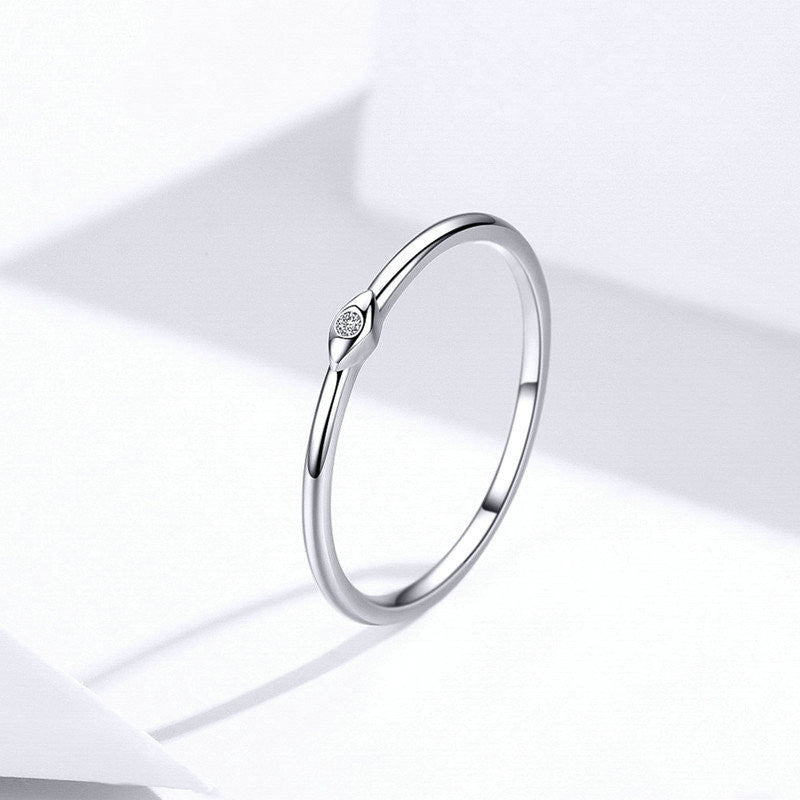 Simple Sterling Silver Stackable Eye Ring