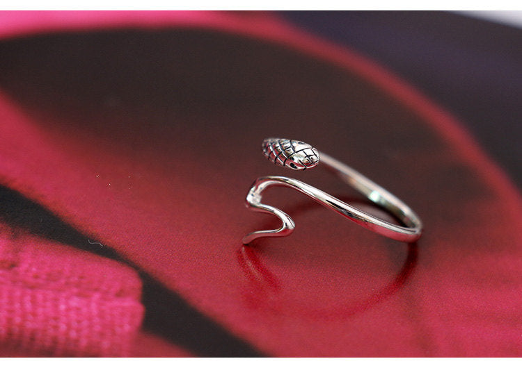 925 Sterling Silver Simple Snake Ring