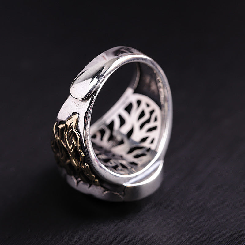 Out Of This World Faceted Black Agate Silver Ring