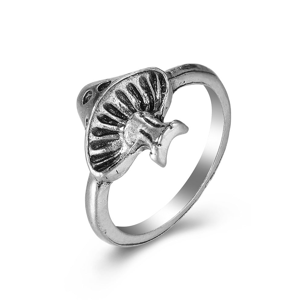 Simple Silver Mushroom Ring