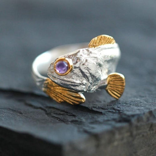 Artisan Two Toned Goldfish Open Ring