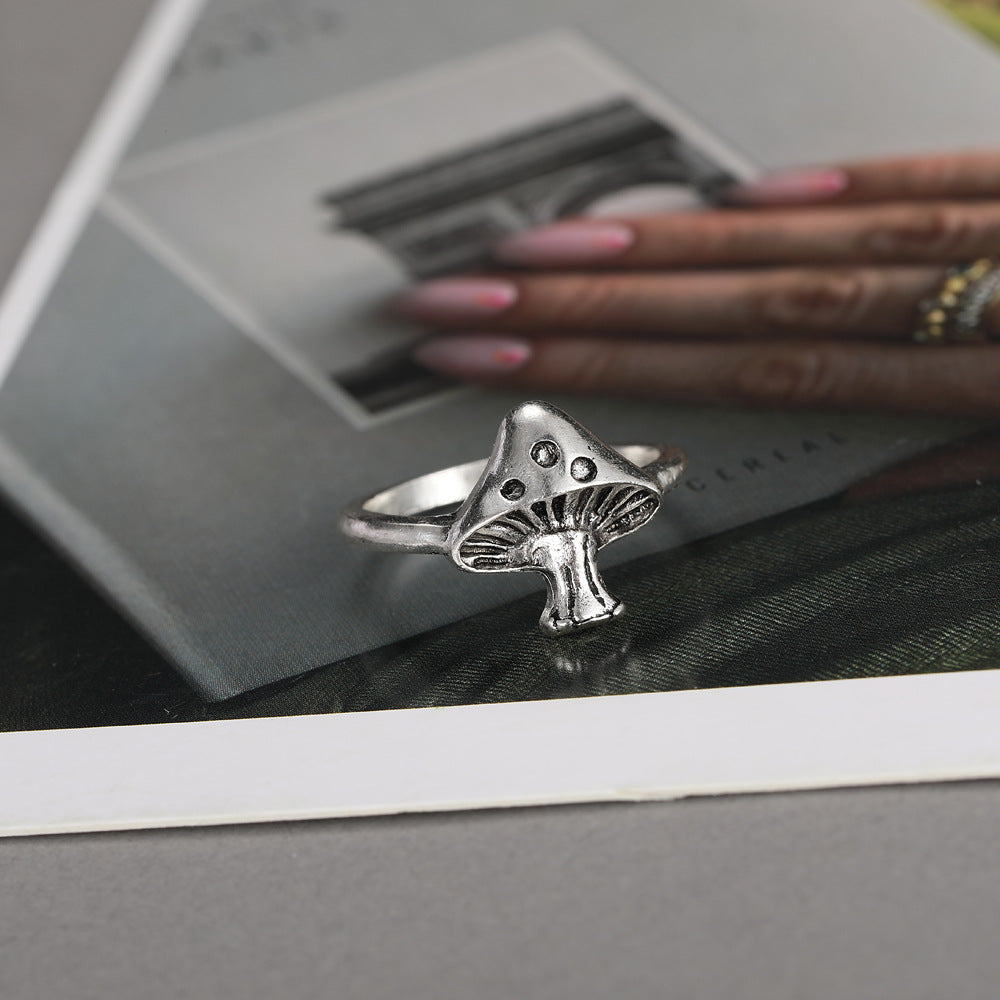 Simple Silver Mushroom Ring