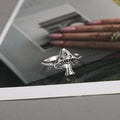 Simple Silver Mushroom Ring