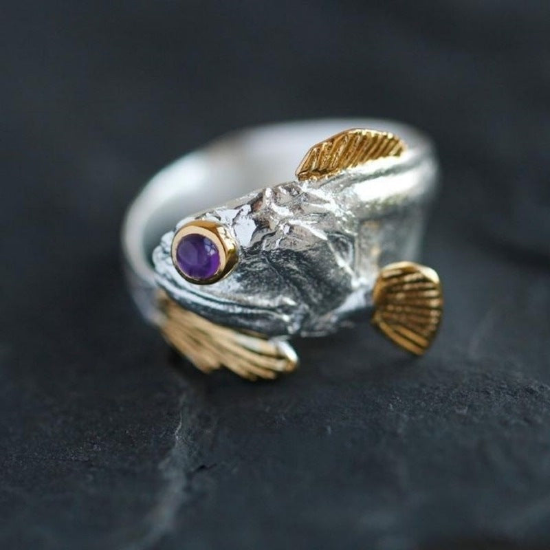 Artisan Two Toned Goldfish Open Ring