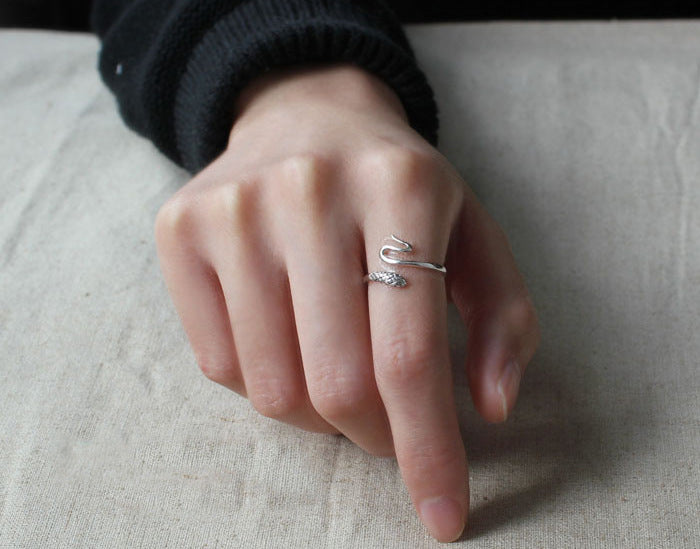 925 Sterling Silver Simple Snake Ring