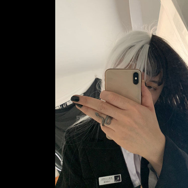 Black Silver Snake Ring