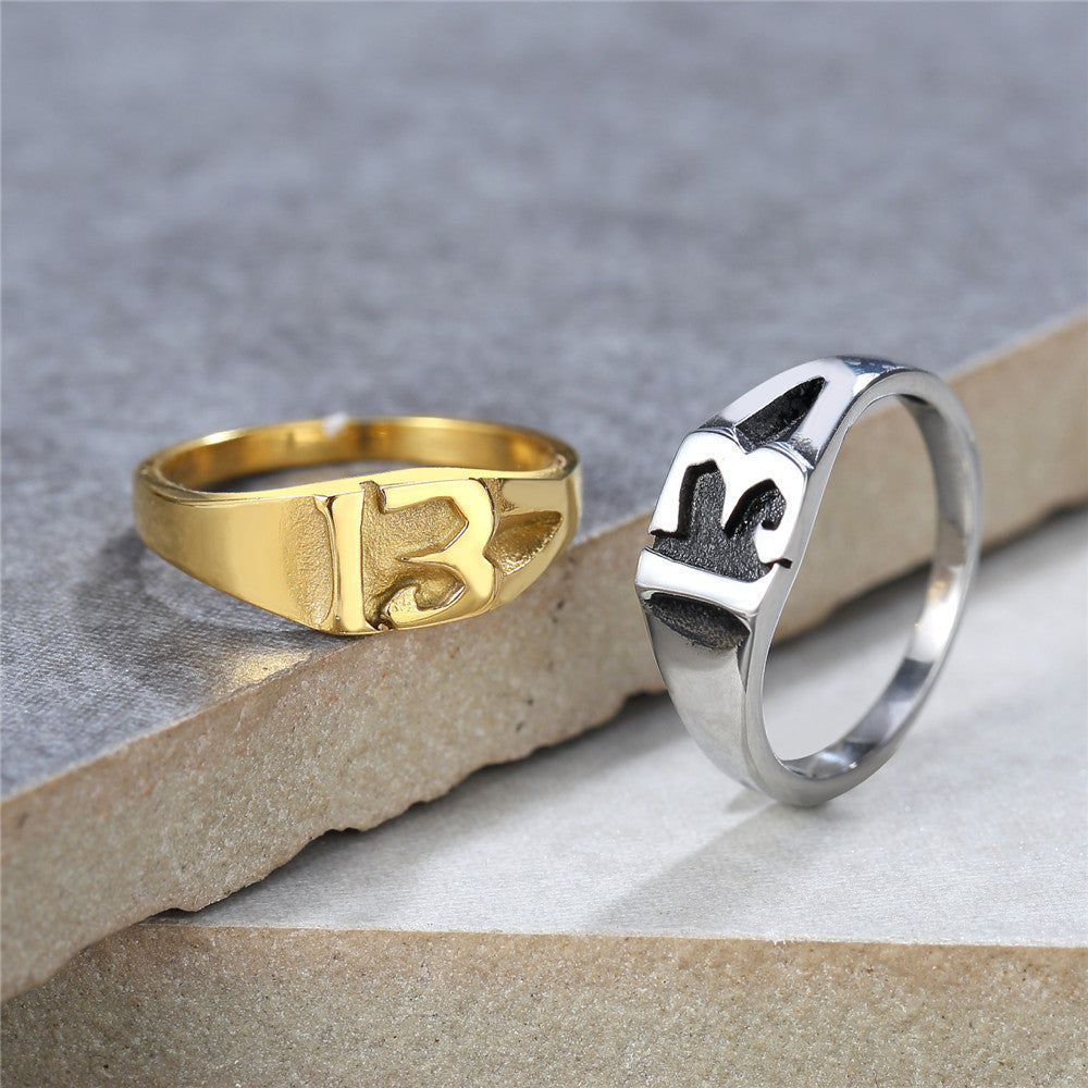 Lucky 13 Trendy Steel Ring