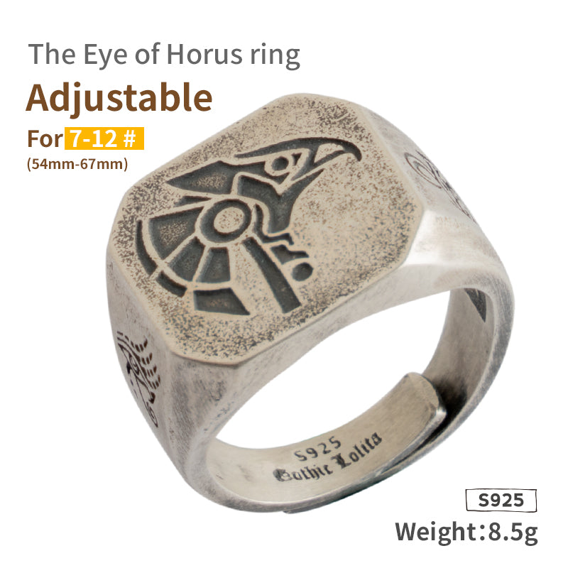 Egyptian Gods Eye Of Horus Thai Sterling Silver Ring