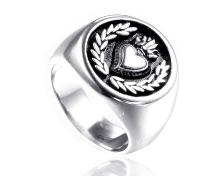 Steel Heart Signet Ring