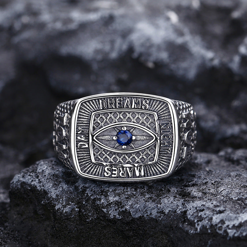 Men's 925 Sterling Silver Eye Ring