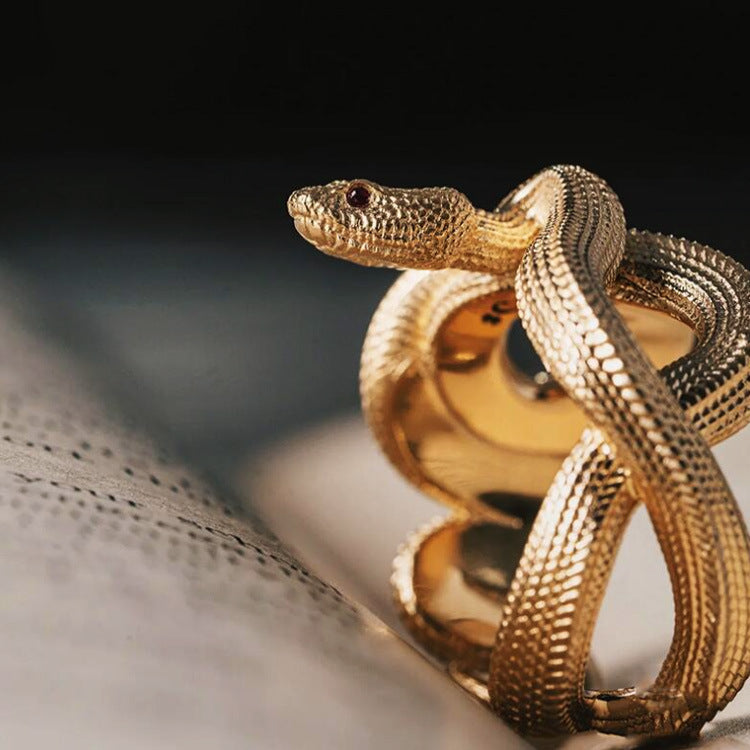Realistic Snake Gold-plated Ring