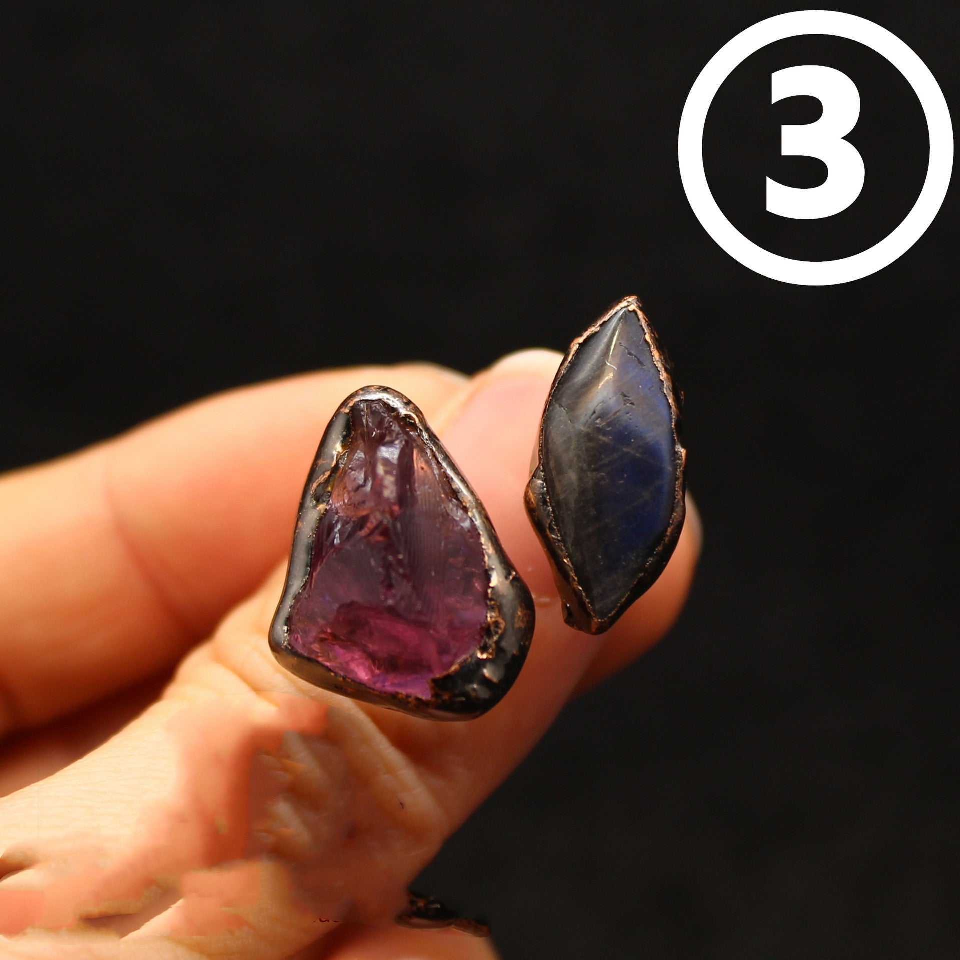 Witchy Vintage Purple Quartz Original Stone Ring