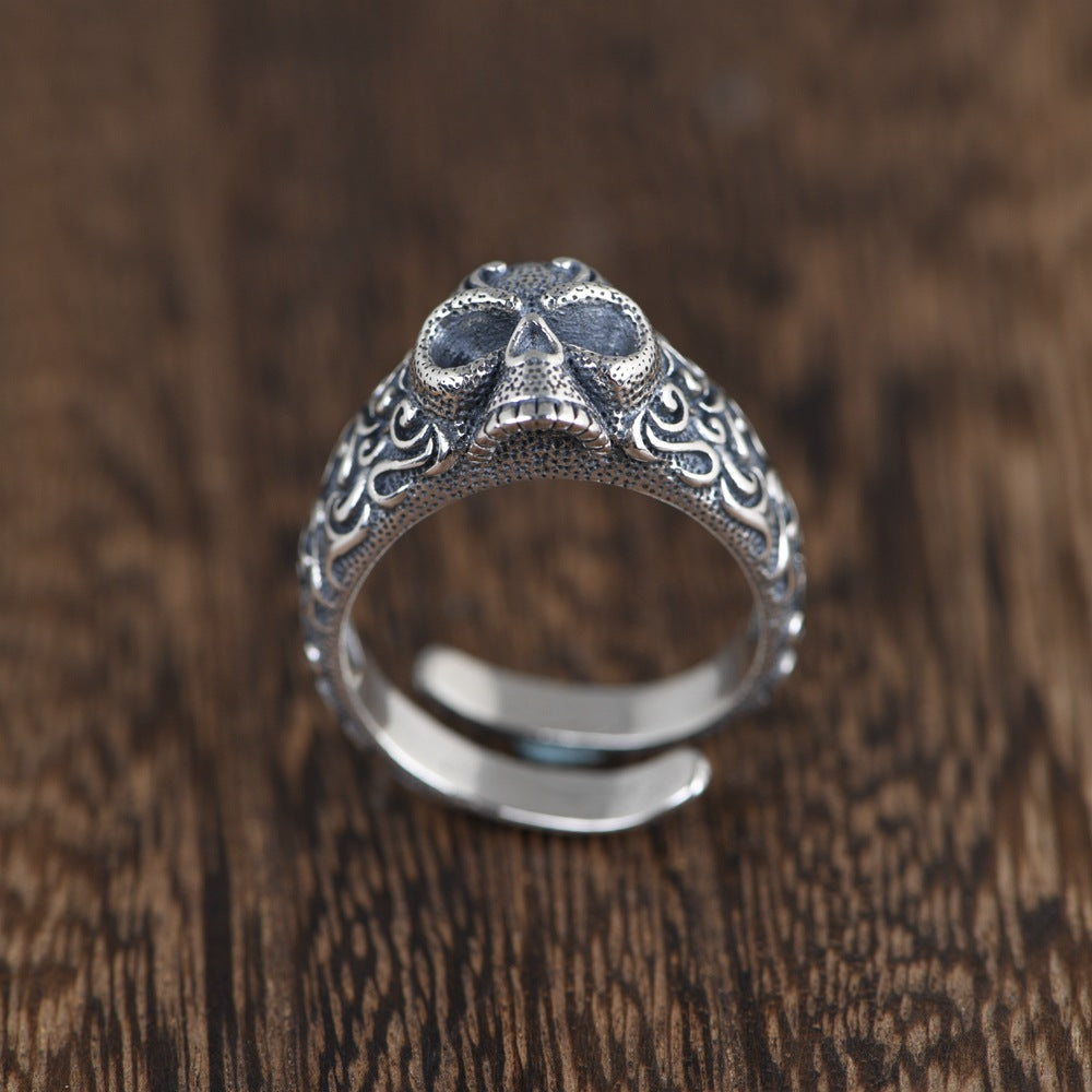 Sterling Silver Edgy Skull Ring