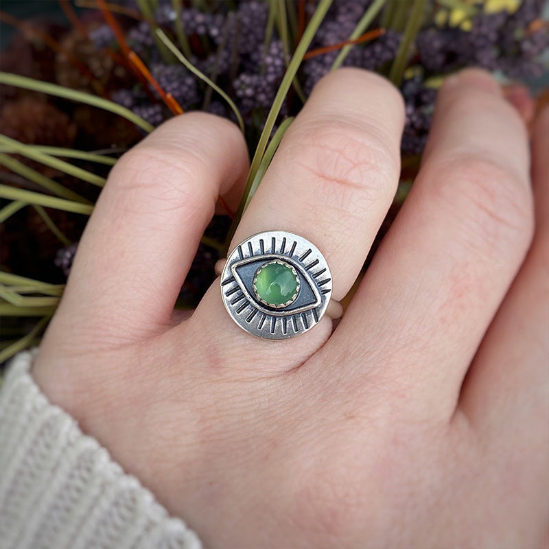 Large Eye Ring With Stone