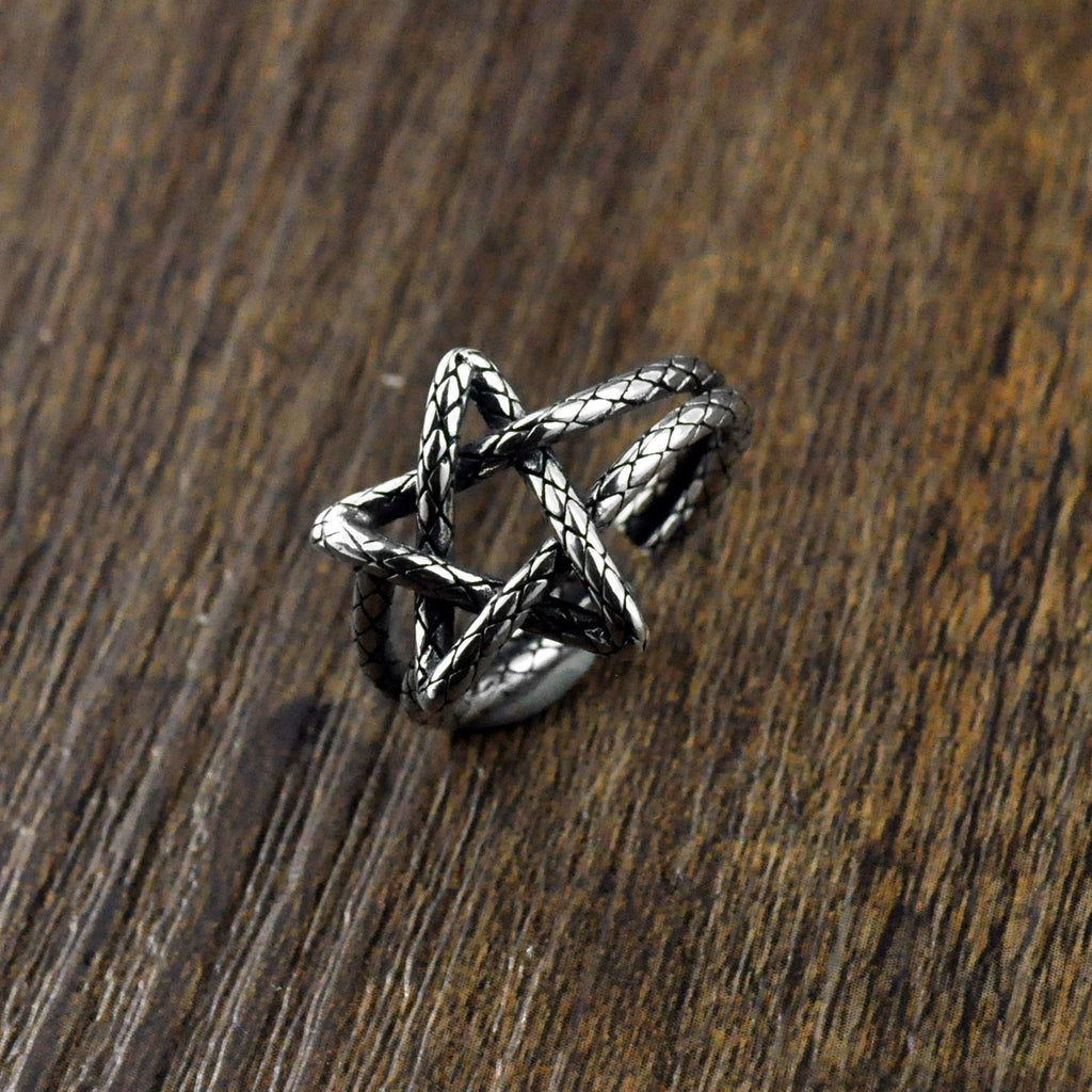 Pentagram Star Sterling Silver Ring