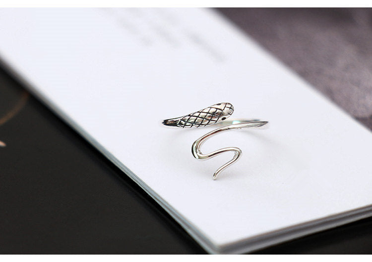 925 Sterling Silver Simple Snake Ring