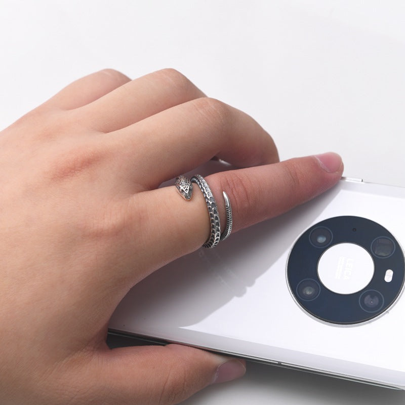 S925 Silver Coil Snake Ring