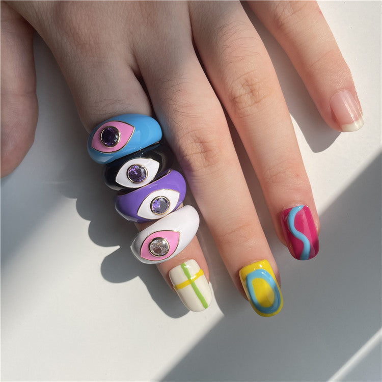 Colorful Drip Eye Statement Ring