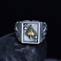 Sterling Silver Ace of Spades Adjustable Ring
