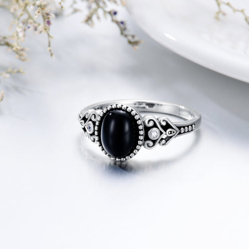 Classic Black Onyx Sterling Silver Ring