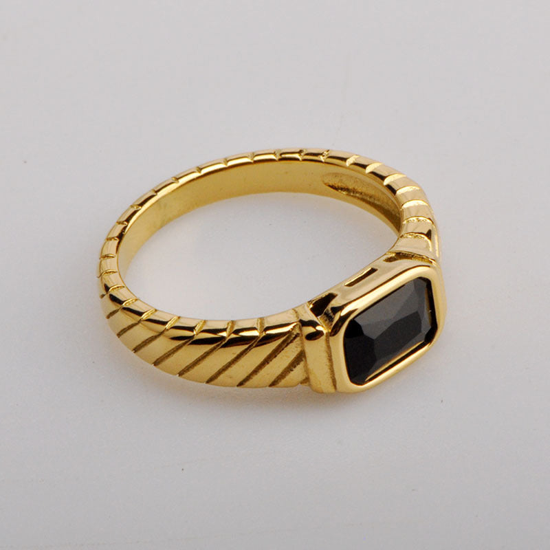 Men's Classic Gold Steel Index Ring