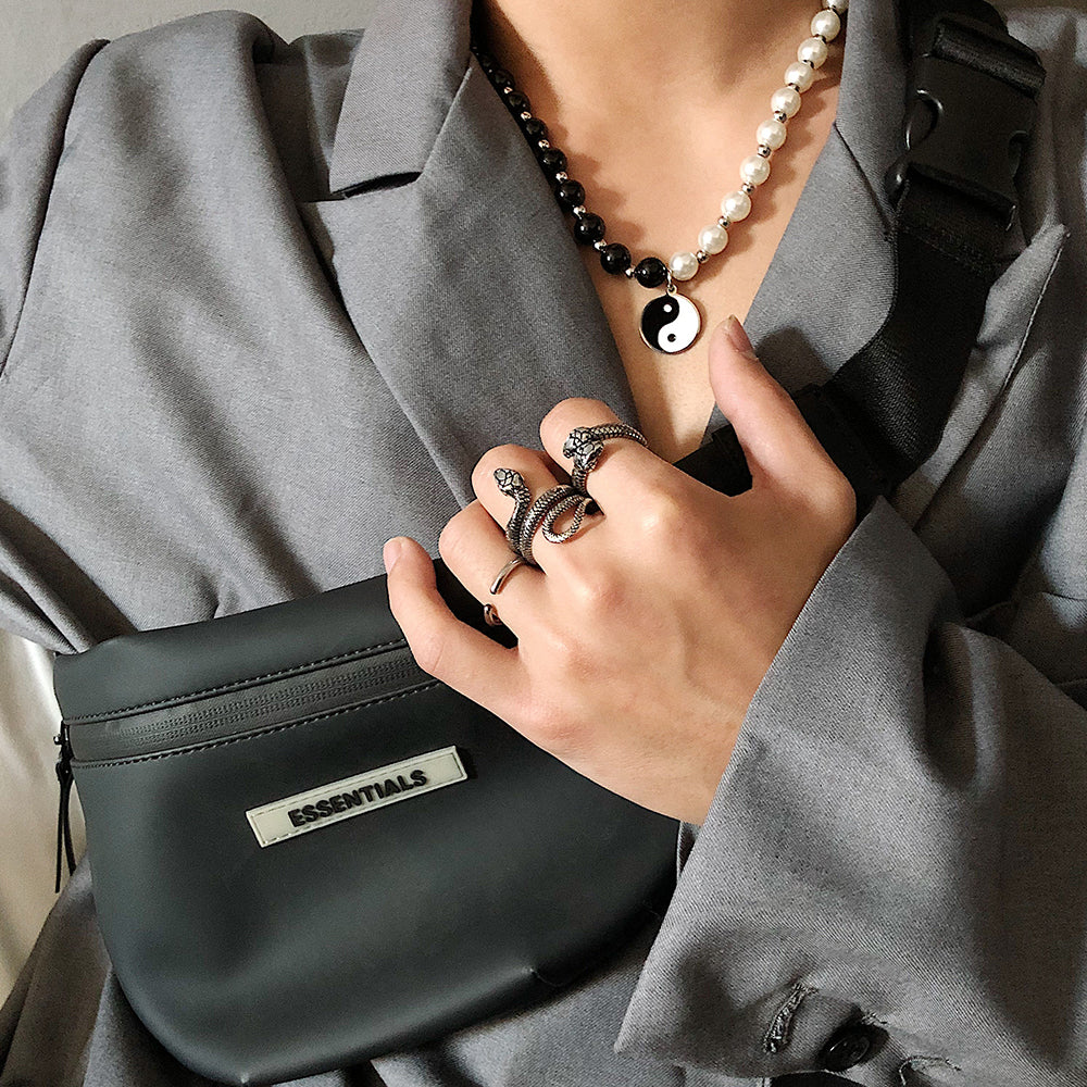 Titanium Steel Double Snake Ring