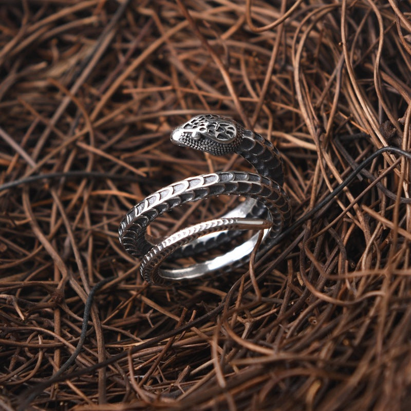 S925 Silver Coil Snake Ring