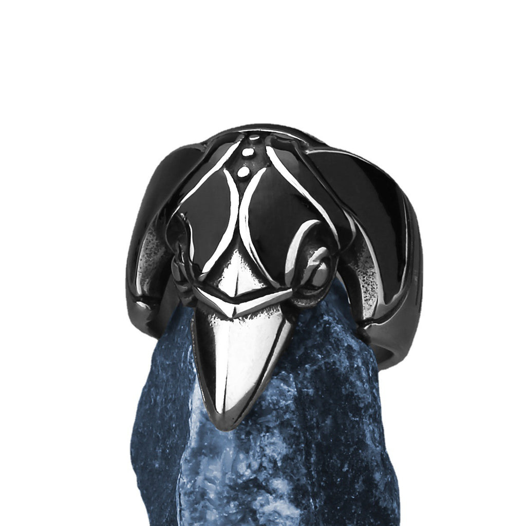 Steel Viking Crow Ring