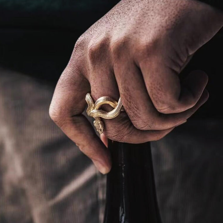 Realistic Snake Gold-plated Ring