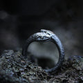 Goth Double Snake Stainless Steel Ring