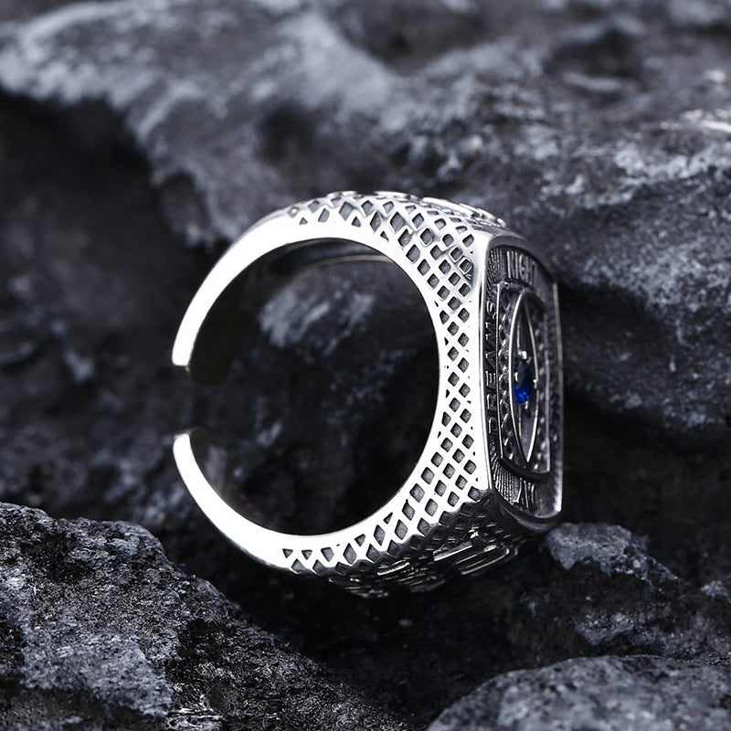 Men's 925 Sterling Silver Eye Ring
