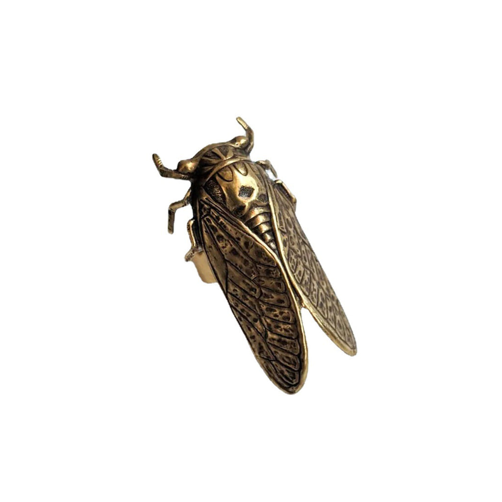 Large Brass Cicada Gothic Ring