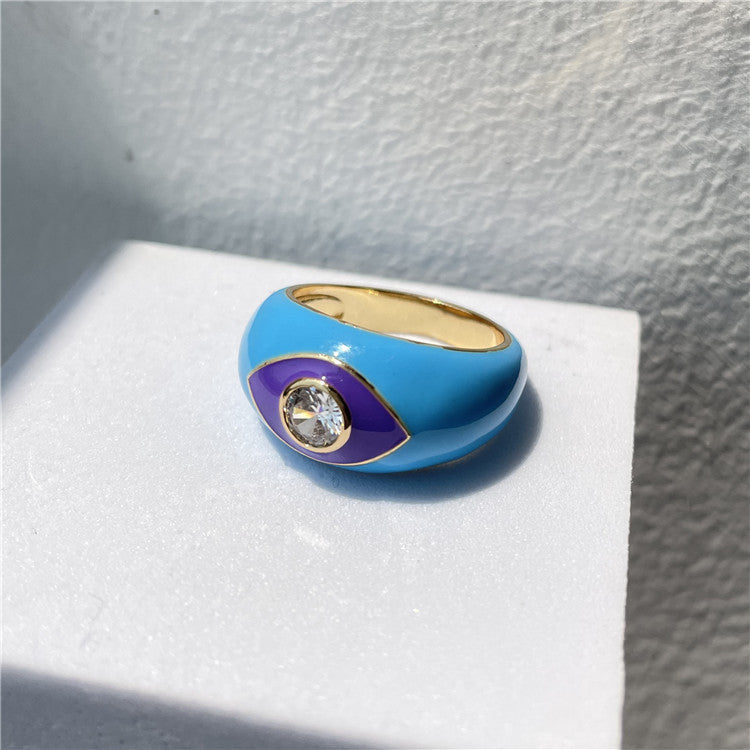 Colorful Drip Eye Statement Ring