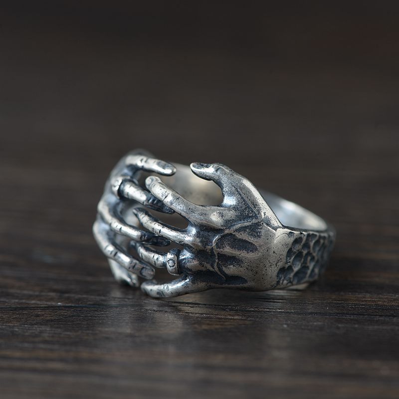 S925 Silver Artisan Holding On Ring